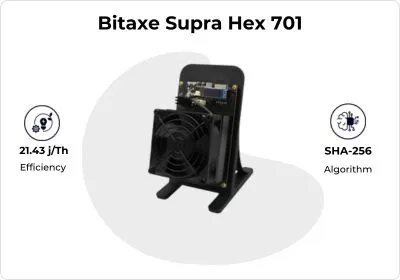 Bitaxe Supra Hex 701 Bitcoin Miner - CryptoMinerBros