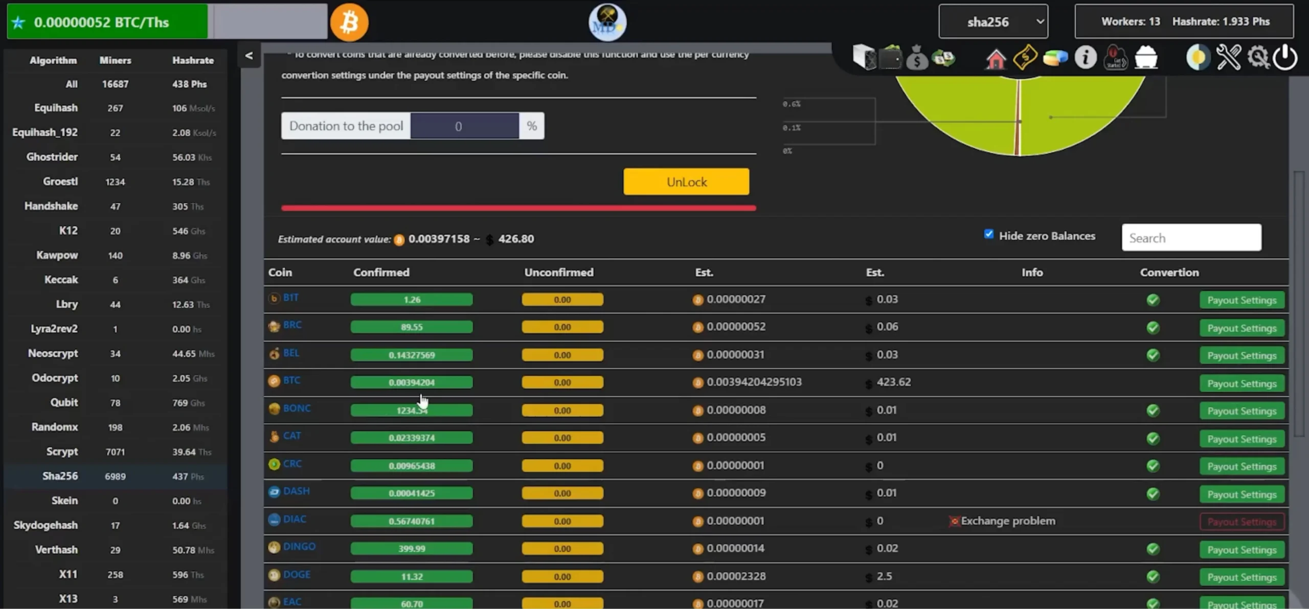 Click Payout Settings