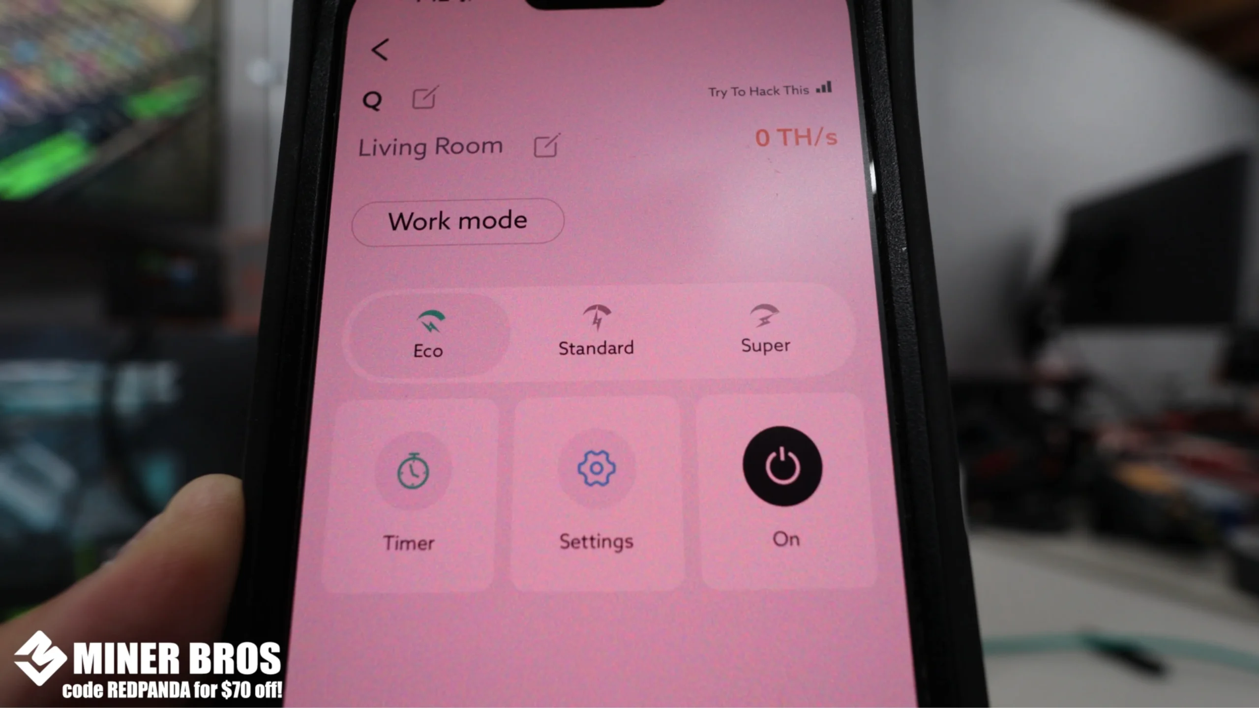 Puedes elegir tu modo de energía (Eco, Estándar o Súper) en la aplicación.