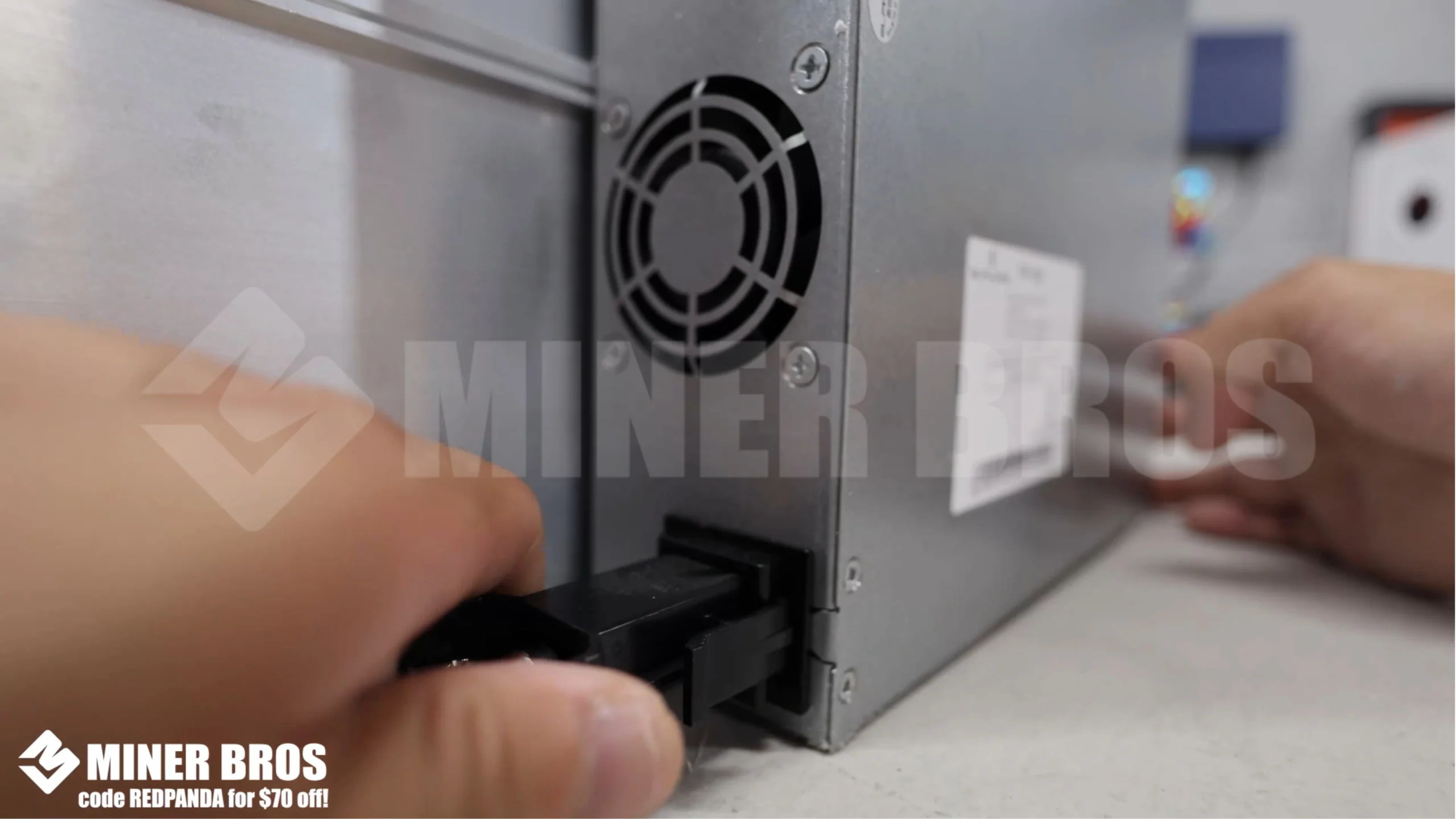 Connect the C20 power cable to the miner. - 8