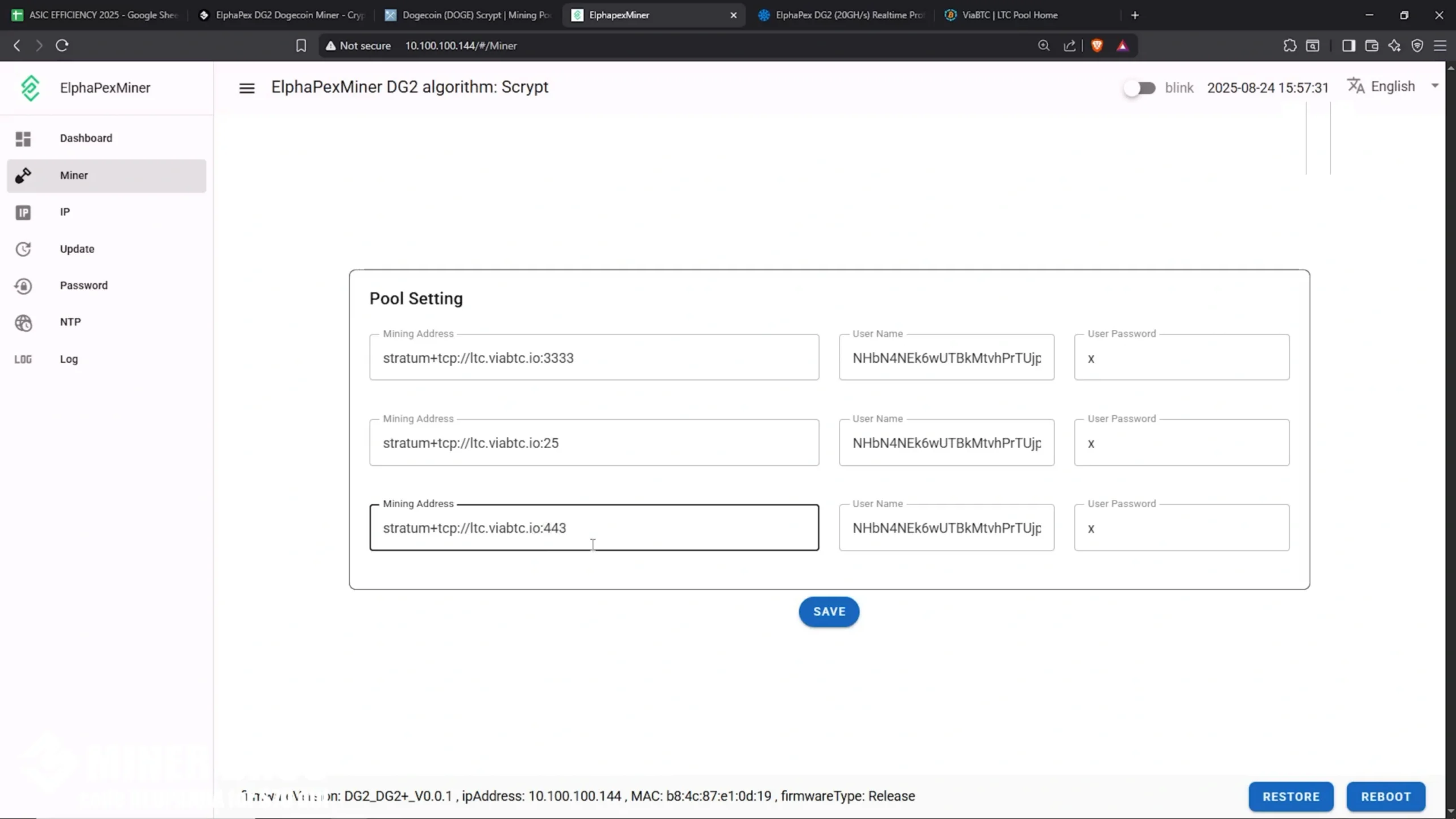 For backups, use the same URL with ports 25 and 443. - 17