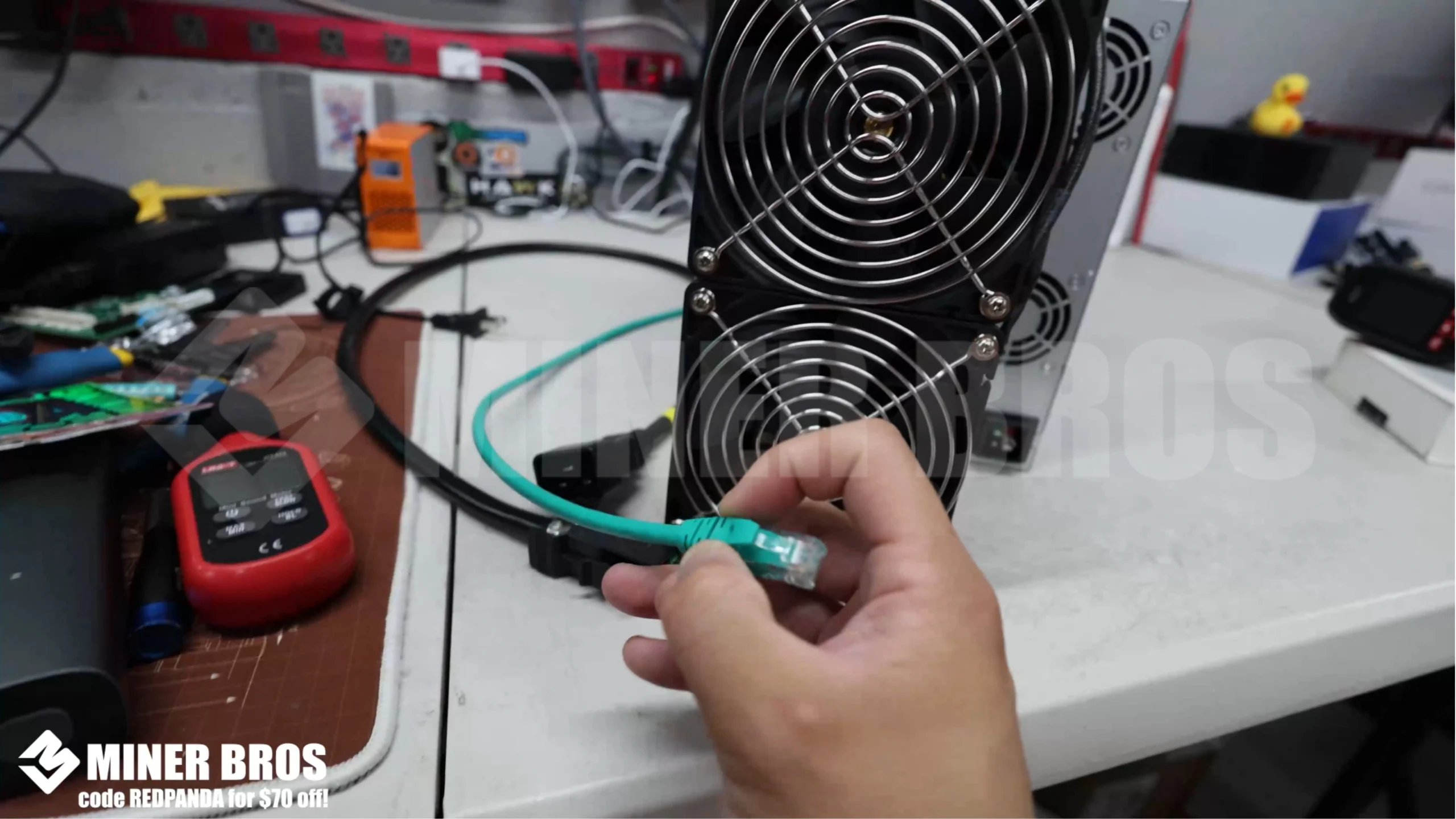 Plug in the Ethernet cable to the DG2. - 7