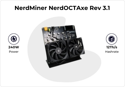 NerdOCTAxe Rev 3.1 Bitcoin Miner detail