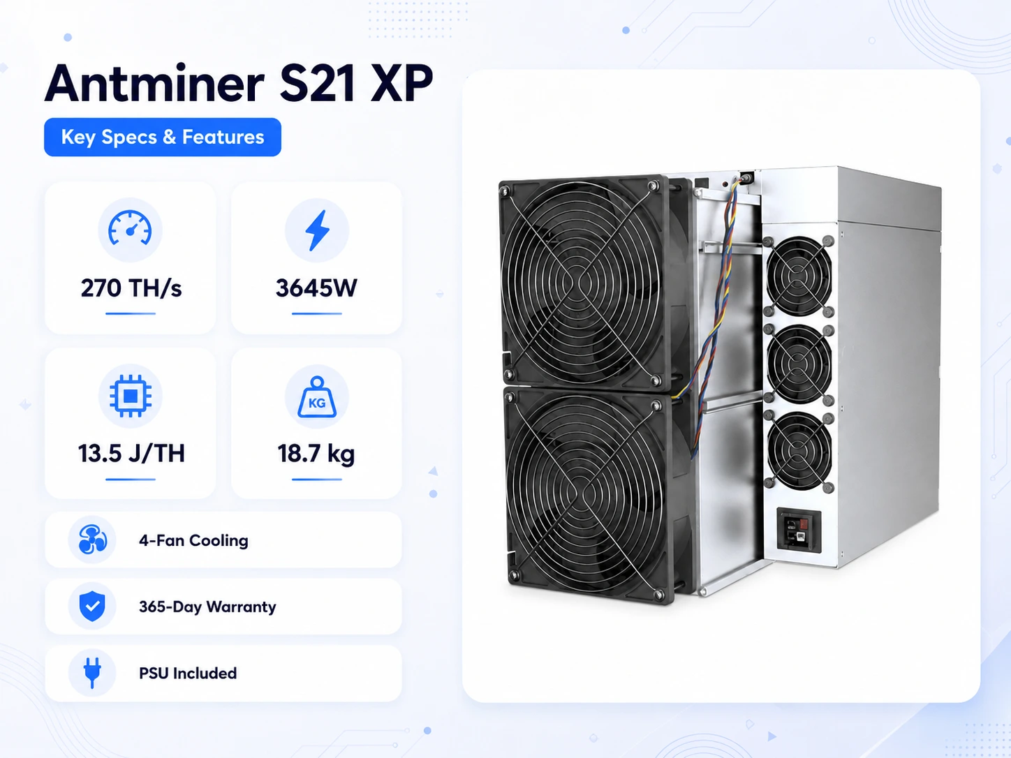 Antminer S21 XP key specs and features