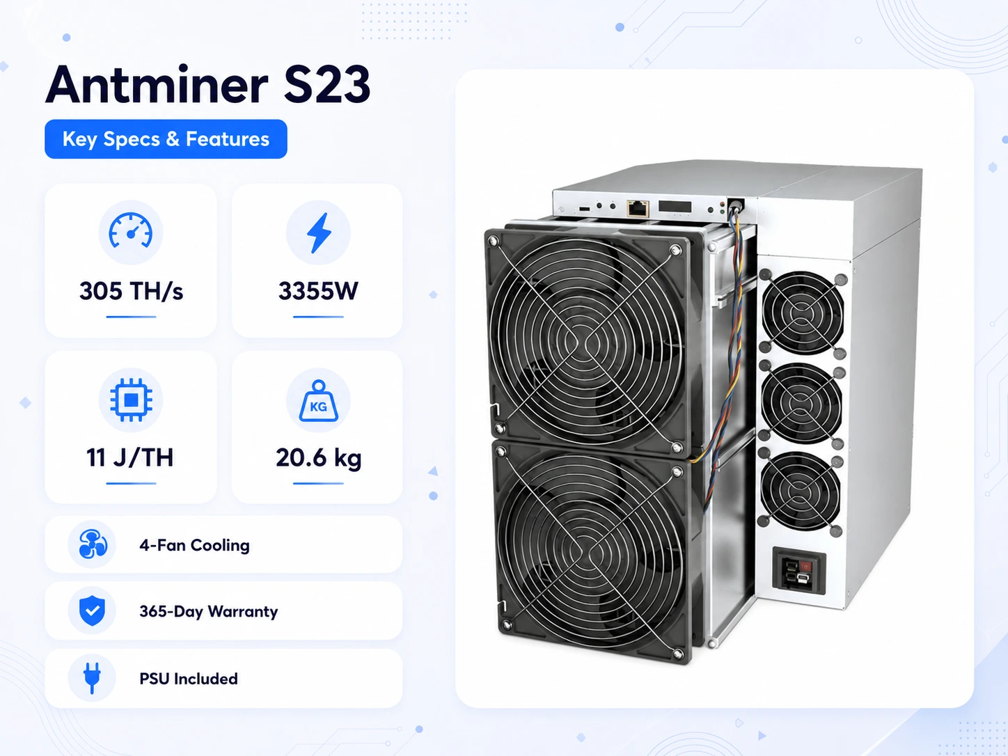 Antminer S23 key specs and features