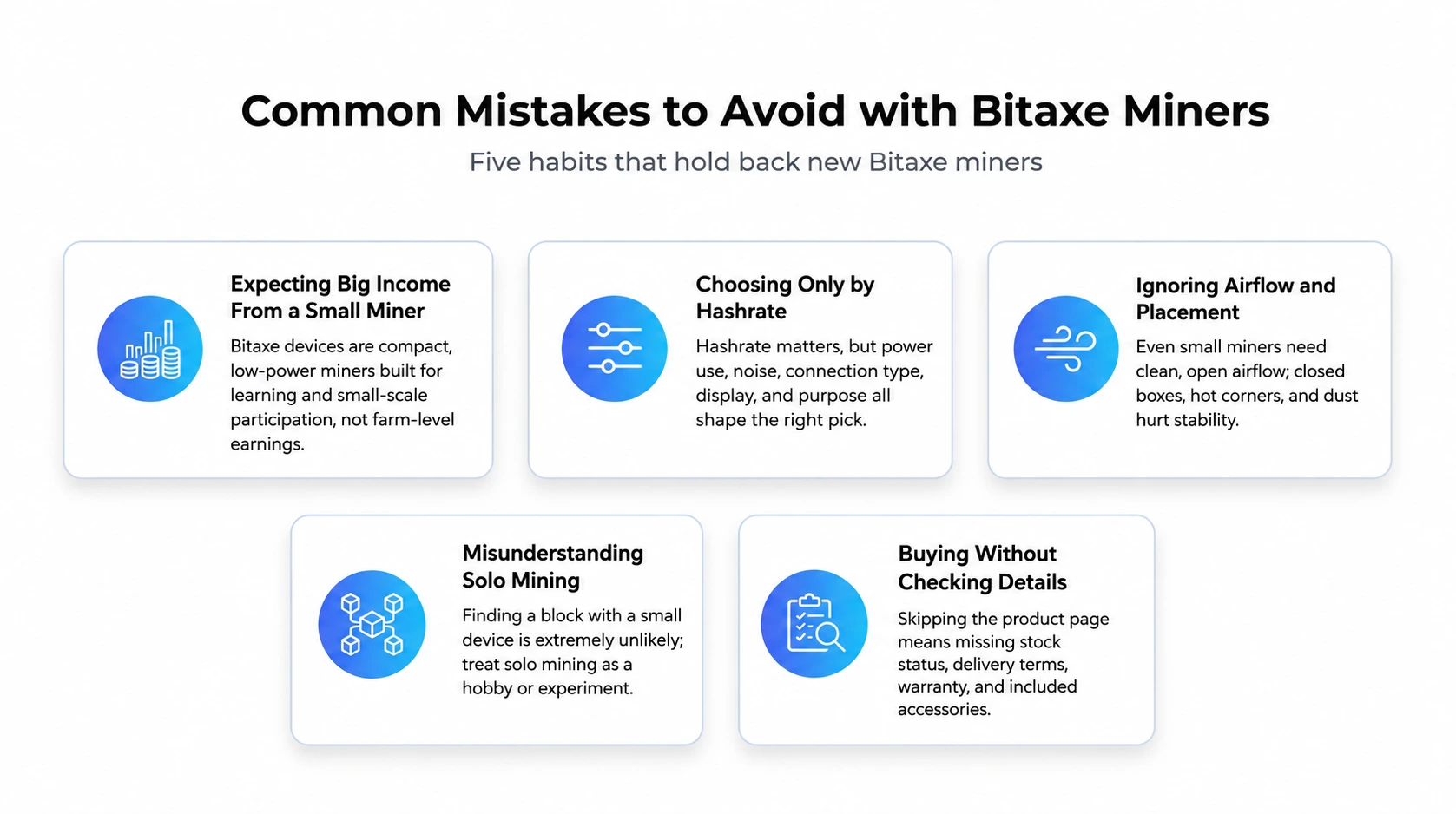 common mistakes to avoid with Bitaxe Miners